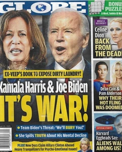 Globe Magazine Joe Biden Kamala Harris Celine Dion Dean Cain Pamela Anderson - Picture 1 of 12