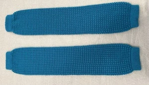 De Colección Suéter Azul Tejido Calentadores de Piernas Elastizados Scrunch Aeróbico Flash Dance - Imagen 1 de 3