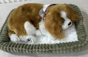 Precious Perfect Petzzz Breathing Cavalier King Charles Spaniel Pet Dog with Bed - Picture 1 of 4