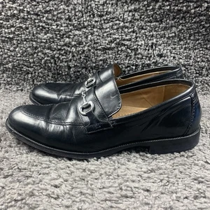 JOHNSTON & MURPHY HORSEBIT BLACK LEATHER LOAFER MENS 10.5 M Signature Series - Picture 1 of 8