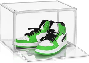 Acrylic Sneaker Shoe Display Case, Clear Plastic Stackable Box, Size 14, 1 Pack - Picture 1 of 12