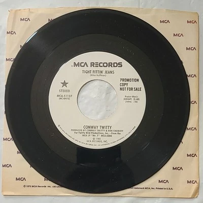 Conway Twitty ~ Tight Fittin' Jeans/ Same ~ MCA WL Promo 45 RPM Record - Image 1 of 4