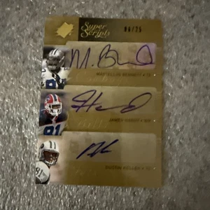 2009 SPx Martellus Bennett James Hardy Dustin Keller Super Scripts Auto /25 TRTD - Picture 1 of 14