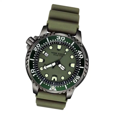 Часы вращающийся циферблат одиночный календарь мужские Promaster оливковый зеленый - Изображение 1 из 4