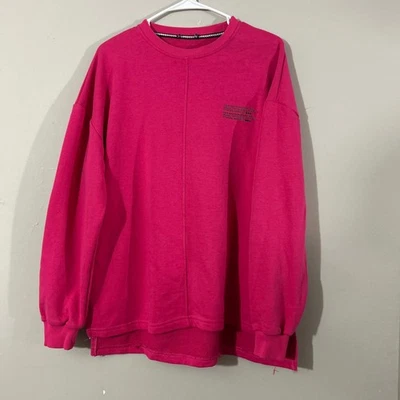 Sudadera Rosa Algodón Orgánico Mezcla Algas Manga Larga Cuello Redondo Foto 1 de 4