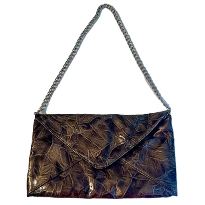 Jessica McClintock Cartera Marrón Sobre Cartera Cadena Correa Imitación Cuero Bolsillo Foto 1 de 4