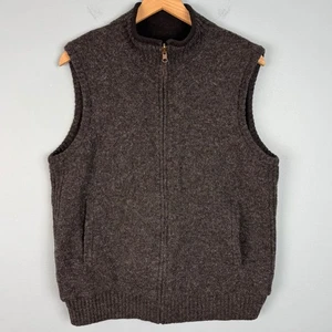 Pendleton Shetland Wool Men's Medium Gray Full Zip Sweater Vest Fleece Lined - Picture 1 of 5