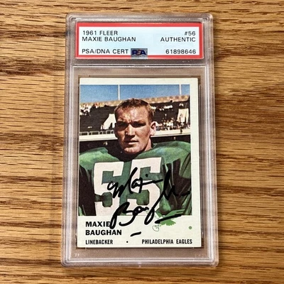 1961 Fleer #56 Maxie Baughan signed RC Rookie Card Eagles PSA/DNA auto Autograph - Image 1 of 2