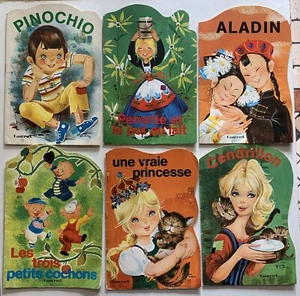 6x lotto fiabe TOURET PINOCCHIO ALADIN CENDRILLON 1975 1976 - Picture 1 of 2