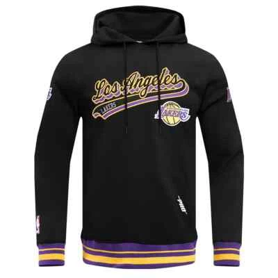 Pro Standard - NBA Los Angeles Lakers Script Tail Hombre Acanalado Polar Sudadera con Capucha - Negra Foto 1 de 4