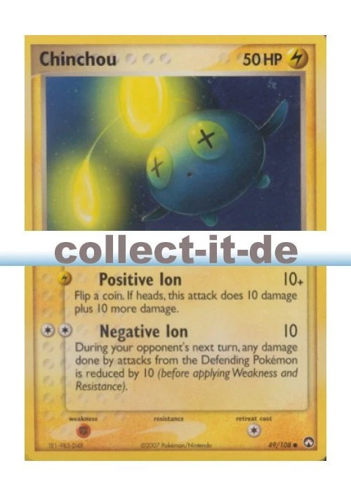Pokemon EX Power Keepers - 49/108 - Chinchou - ENGLISCH - Bild 1 von 1