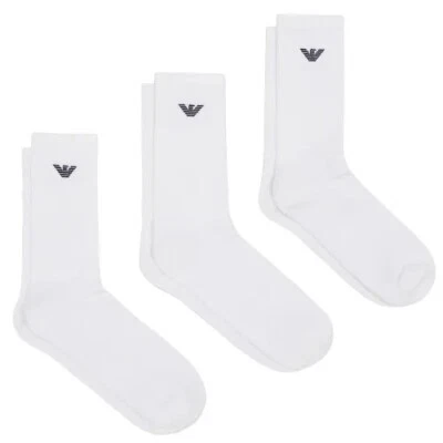 ¡Nuevo! Pack de 3 CALCETINES DEPORTIVOS CLÁSICOS ACOLCHADOS Emporio Armani para hombre Foto 1 de 4