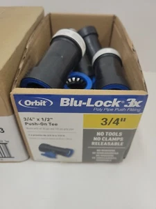 Orbit Sprinkler Fitting 31373 3/4 Inch x 3/4 Inch x 1/2 Inch Blu-Lock Tee Bx 10 - Picture 1 of 3