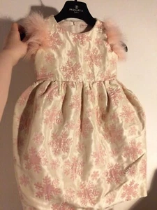 Blumarine designer jacquard glitter snowflake & feather trim pink dress 6 years - Picture 1 of 6