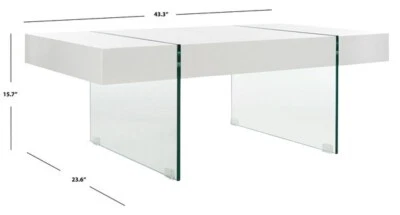 Mesa de centro moderna con patas de vidrio Safavieh, precio reducido 2172724899 COF7001A Foto 1 de 4