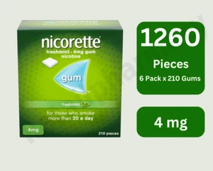 Nicorette Freshmint Gum 4mg of 210 Pieces 6 Pack - 2027 - Picture 1 of 1