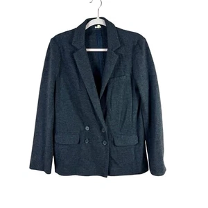 J CREW womens size 6 Benny charcoal gray wool doublebreasted blazer - Picture 1 of 4