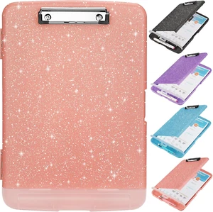 Glitter Clipboard with Storage,Storage Clipboard with Pen Holder,A4 Binder Clip - Picture 1 of 12