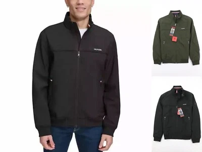 Tommy Hilfiger Mens Bomber Jacket Black Green S M L XXL Softshell Mesh Lined NWT - Image 1 of 4