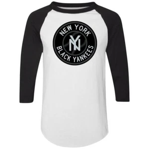New York Black Yankees Raglan Shirt Colorblock A1 Negro Leagues Baseball - Picture 1 of 3