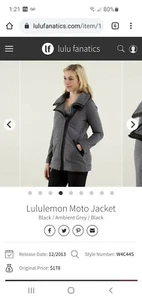 Lululemon - Moto Jacke - Top gebrauchter Zustand - Abient Grey - Gr. 4 - Bild 1 von 12