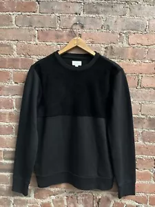 Vintage Club Monaco Mens Structured Sweatshirt, Sz XS, Black Suede/Cotton - Picture 1 of 7