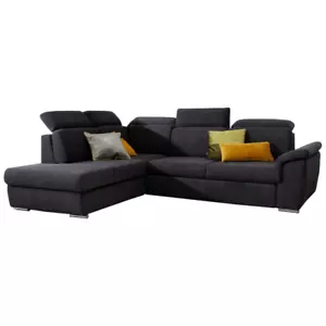 Ecksofa LUCA mit Schlaffunktion und Bettkasten Verstellbare Kopfstützen Couch - Bild 1 von 56
