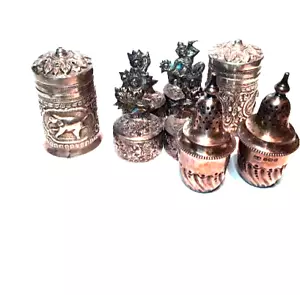 Vintage Sterling silver Thai Burmese salt and pepper Place card holders - Picture 1 of 6