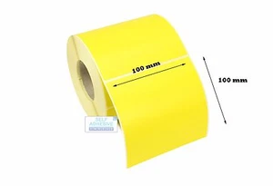 100mm x 100mm Yellow Thermal Transfer labels, Permanent Adhesive, Qty 1000. - Picture 1 of 1