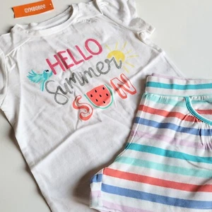 Gymboree sz 7-8 Mix n Match Hello Summer Watermelon Tee Striped Shorts Set NWT - Picture 1 of 3