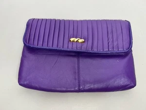 Purple Clutch Bag Unbranded Purse Snap Closure Retro - Picture 1 of 12