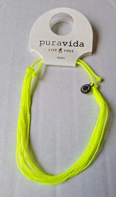 NUEVO Tobillera Pura Vida Original Amarillo Neón Foto 1 de 3