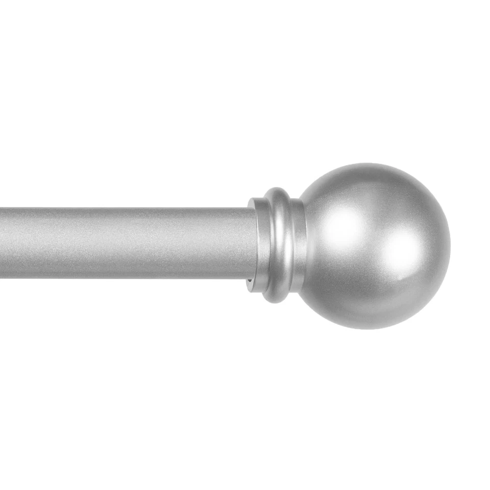 Kenney Ball Deco Window Curtain Rod 48 to 86-inch Champagne Silver