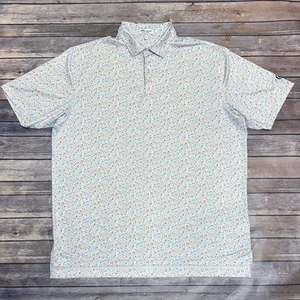 Polo Peter Millar Blanco Naranja Azul Verano Confort Manga Corta Cócteles *LOGO* - Imagen 1 de 10