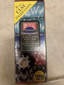 FAHRRAD PREMIUM TURNIER 8 Gramm TONGEFÜLLTE POKERCHIPS MIT TABLETT 100 CHIPS SIEGEL - Bild 1 von 4