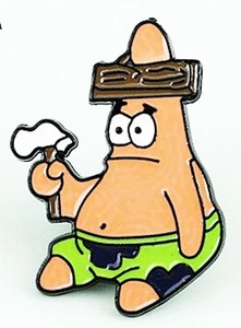 SpongeBob SquarePants Friend Patrick with Hammer Enamel Metal Pin NEW UNUSED - Picture 1 of 1