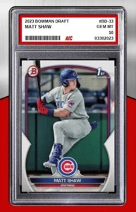 2023 Matt Shaw 1st Bowman Rookie Card #BD-33 Chicago Cubs MINT Graded 10 - Picture 1 of 6