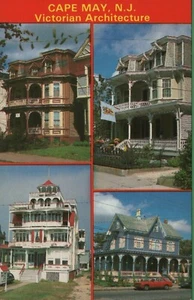 carte postale vintage salutations Cape May New Jersey New Jersey architecture victorienne - Photo 1/3