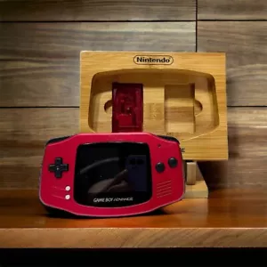 Game Boy Advance Logo Engraved Wood Display Case with Stand - Picture 1 of 6