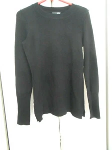 AQUA--BLACK CASHMERE LONG SWEATER--SEAMS ARE INSIDE OUT-----XS - Picture 1 of 2