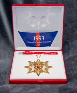 GEORG JENSEN 1993 Christmas Star Weihnachtsstern 24 k pl verg + Box F. Eskildsen - Picture 1 of 2