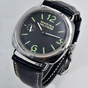 Reloj pulido 45mm esfera negra Asia cuerda manual 6497 Miltary súper verde lumen - Imagen 1 de 8