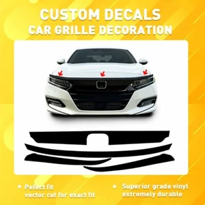 Chrome Blackout Delete Overlay 2018-20 for Honda Accord Front Grill Trim EXD - Picture 1 of 12