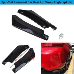 Carbon Fiber Style Rear Bumper Lip Side Winglets Canards For BMW F30 F32 F80 - Picture 1 of 9