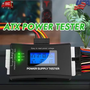 LCD Digital PC Computer Power Supply Tester 20/24 Pin 4 PSU ATX BTX ITX SATA HDD - Picture 1 of 12