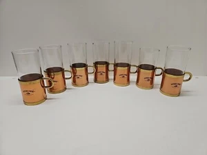 Southern Comfort Whiskey Drinking Glass Holders Beucler Copper & Brass 7pc - Picture 1 of 10