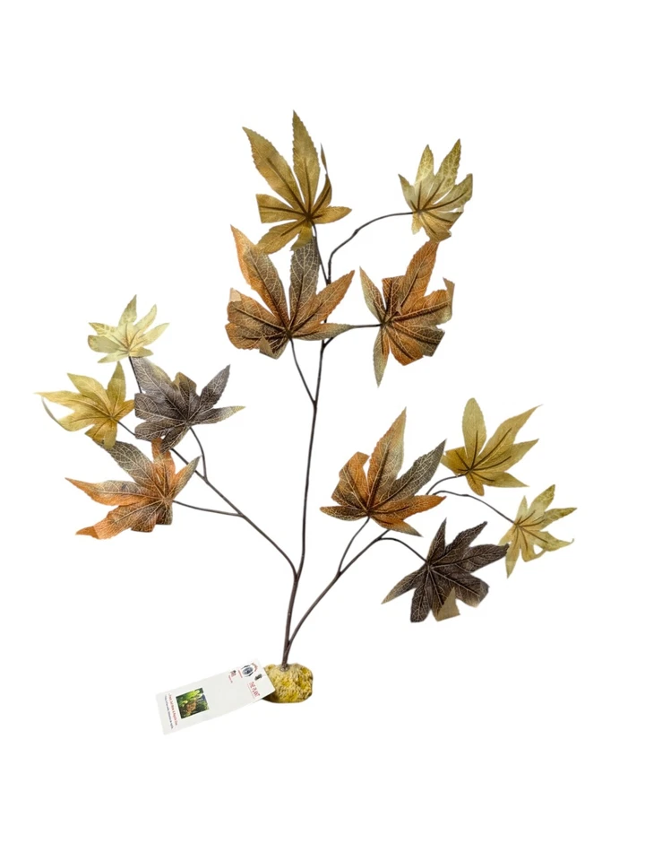 Aquaglobe 19" Yellow Maple Silk Plant Branch Aquarium Reptile Décor Fresh Salt - Image 1 of 1