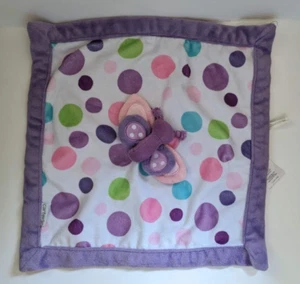 Carter's BUTTERFLY LOVEY Purple Pink Polka Dots Spots Plush Security Blanket - Picture 1 of 8