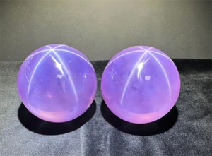 High quality Round bead Pink Star Sapphire Lab Created High Hardness Loose Gems - Picture 1 of 6