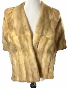Vintage Mink Fur Stole Wrap Shawl Jacket Short Front Unbranded Luxurious Clean - Picture 1 of 7